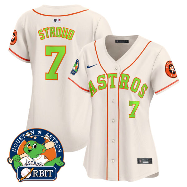 Women's Astros Orbit Patch Vapor Premier Limited Jersey V2 - All Stitched - Image 41