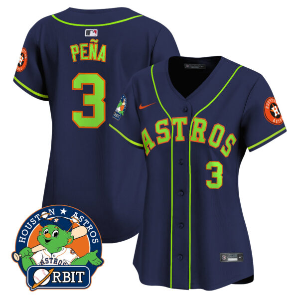 Women's Astros Orbit Patch Vapor Premier Limited Jersey V2 - All Stitched - Image 21