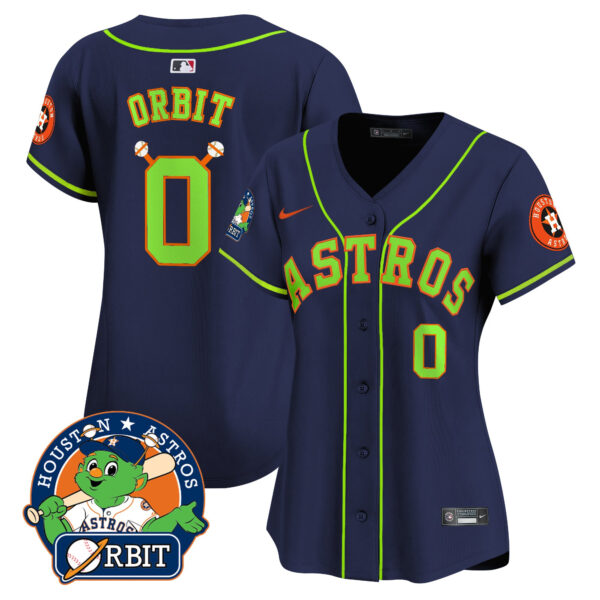 Women's Astros Orbit Patch Vapor Premier Limited Jersey V2 - All Stitched - Image 19