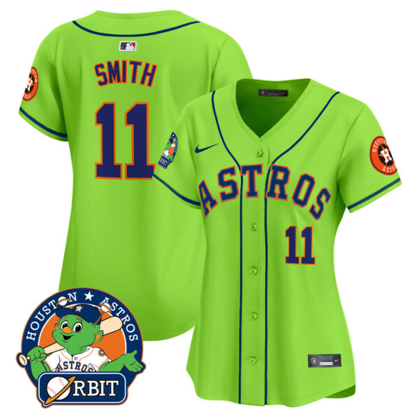 Women's Astros Orbit Patch Vapor Premier Limited Jersey V2 - All Stitched - Image 8