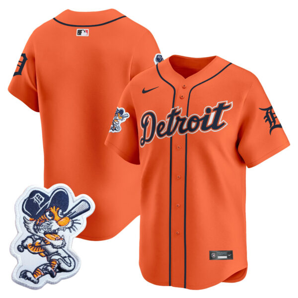 Men's Detroit Tigers Paws Patch Vapor Premier Limited Jersey - All Stitched - Image 9