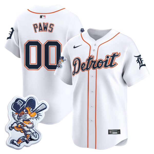 Men's Detroit Tigers Paws Patch Vapor Premier Limited Jersey - All Stitched - Image 25