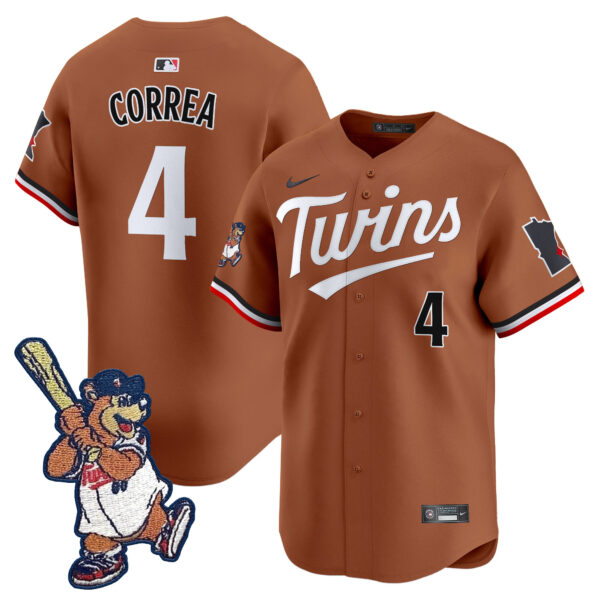 Minnesota Twins T.C. Bear Patch Vapor Premier Limited Jersey - All Stitched - Image 3