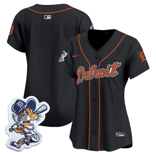 Women's Detroit Tigers Paws Patch Vapor Premier Limited Jersey - All Stitched - Image 16