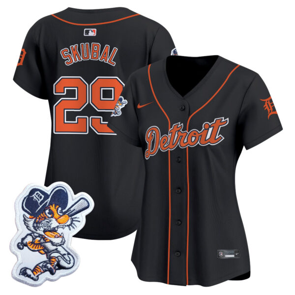 Women's Detroit Tigers Paws Patch Vapor Premier Limited Jersey - All Stitched - Image 10