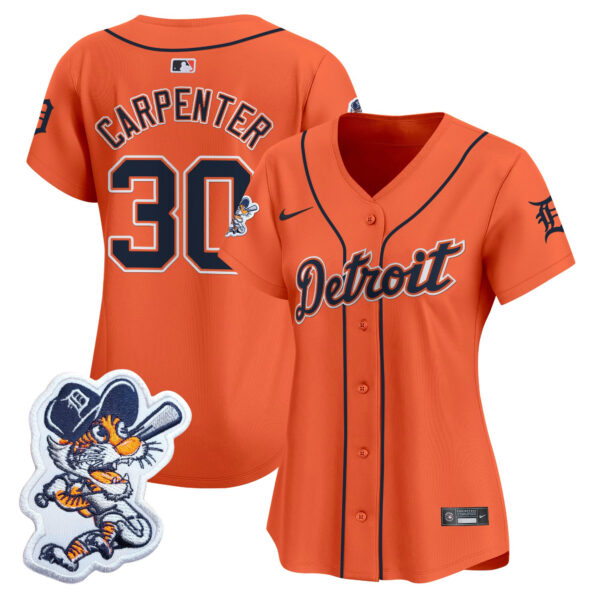 Women's Detroit Tigers Paws Patch Vapor Premier Limited Jersey - All Stitched - Image 4