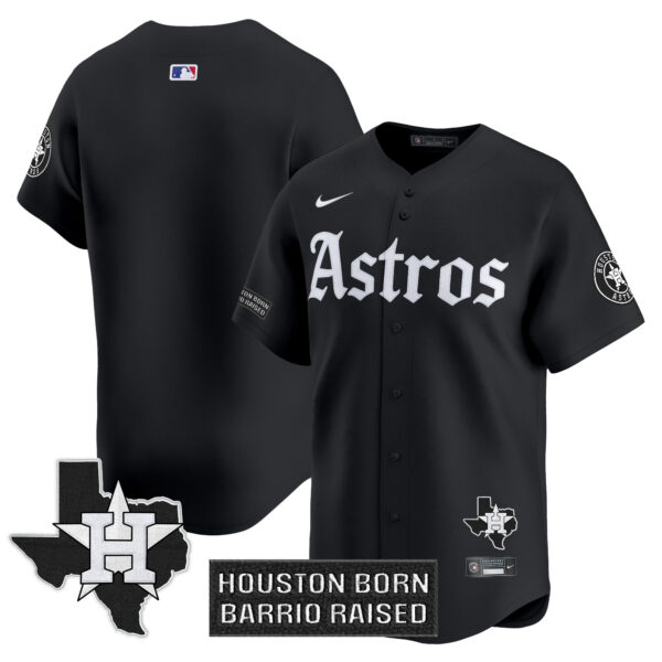 Men's Houston Astros 'Gothic Edition' Vapor Premier Limited Jersey - All Stitched - Image 10