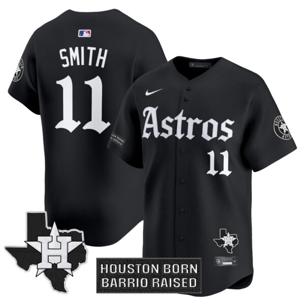 Men's Houston Astros 'Gothic Edition' Vapor Premier Limited Jersey - All Stitched - Image 8