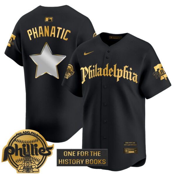 Men's Phillies 'Retro Newspaper Edition' Gold Vapor Premier Limited Jersey - All Stitched - Image 9
