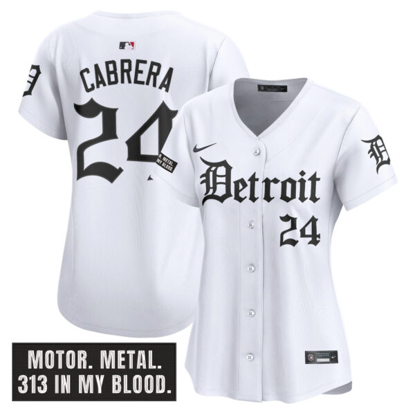Women's Detroit Tigers 'Motor Gothic Edition' Vapor Premier Limited Jersey - All Stitched - Image 16