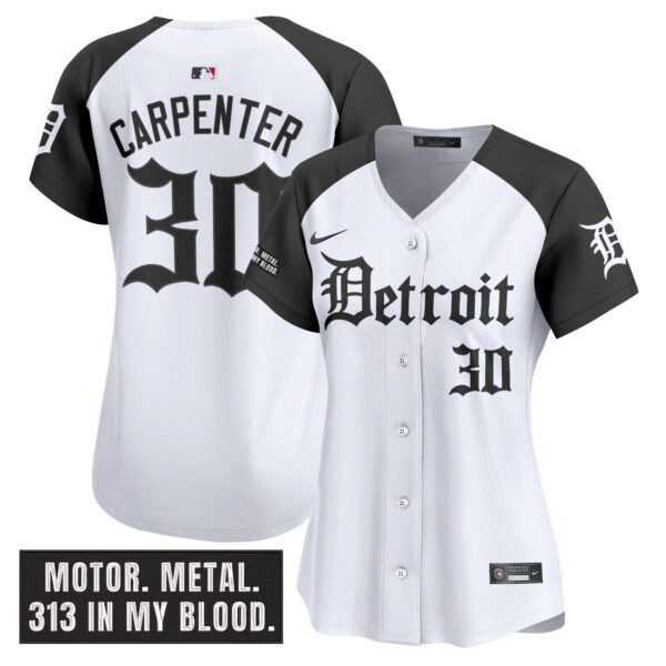 Women's Detroit Tigers 'Motor Gothic Edition' Vapor Premier Limited Jersey - All Stitched - Image 25