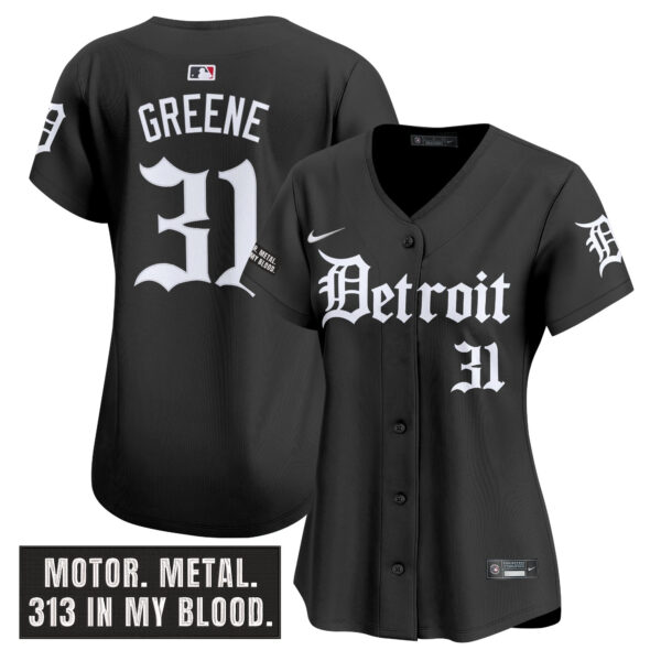 Women's Detroit Tigers 'Motor Gothic Edition' Vapor Premier Limited Jersey - All Stitched