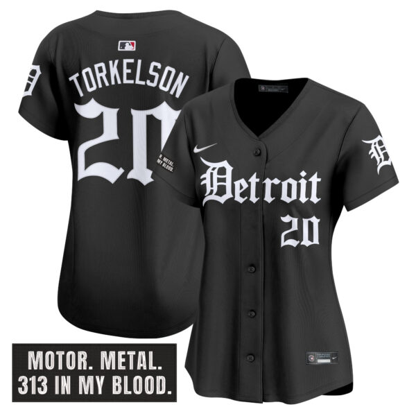 Women's Detroit Tigers 'Motor Gothic Edition' Vapor Premier Limited Jersey - All Stitched - Image 4