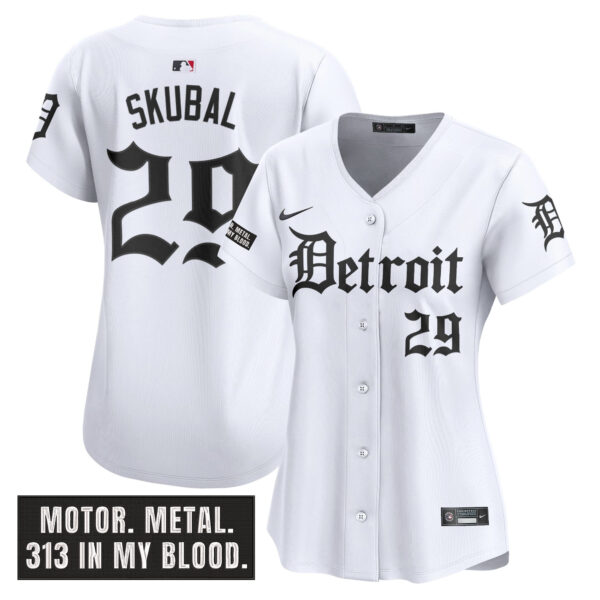 Women's Detroit Tigers 'Motor Gothic Edition' Vapor Premier Limited Jersey - All Stitched - Image 13