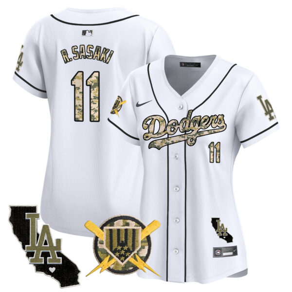 Women's Dodgers Armed Forces Day Vapor Premier Limited Jersey - All Stitched - Image 14