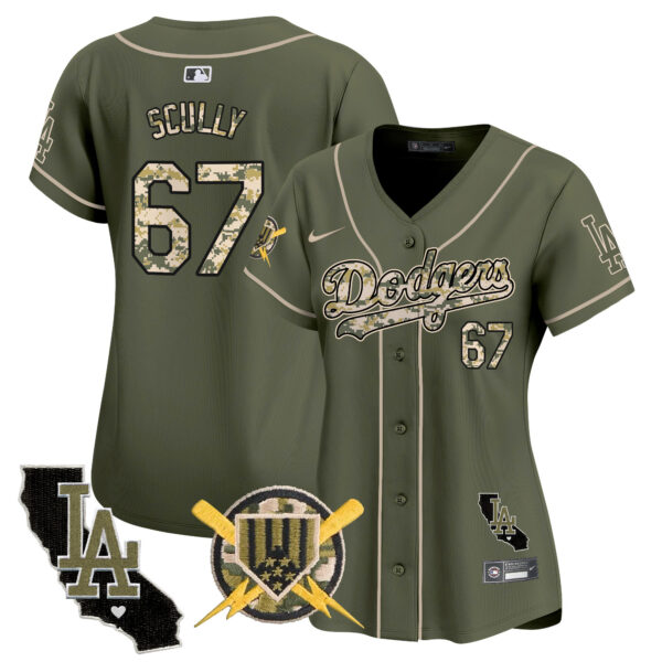 Women's Dodgers Armed Forces Day Vapor Premier Limited Jersey - All Stitched - Image 8