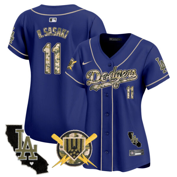 Women's Dodgers Armed Forces Day Vapor Premier Limited Jersey - All Stitched - Image 44