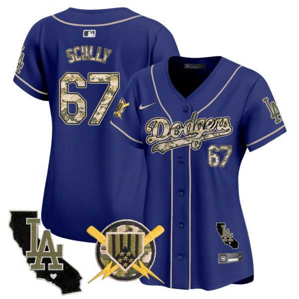 Women's Dodgers Armed Forces Day Vapor Premier Limited Jersey - All Stitched - Image 48