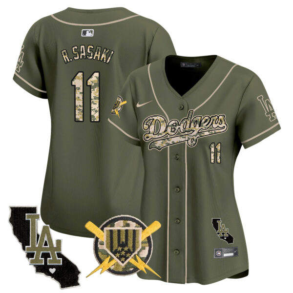 Women's Dodgers Armed Forces Day Vapor Premier Limited Jersey - All Stitched - Image 4