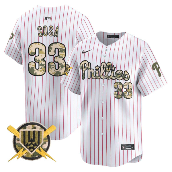 Men's Phillies Armed Forces Day Vapor Premier Limited Jersey - All Stitched - Image 42