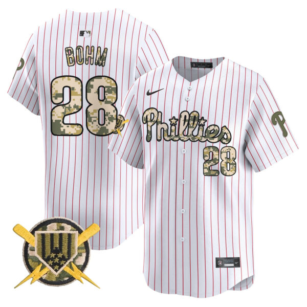Men's Phillies Armed Forces Day Vapor Premier Limited Jersey - All Stitched - Image 43