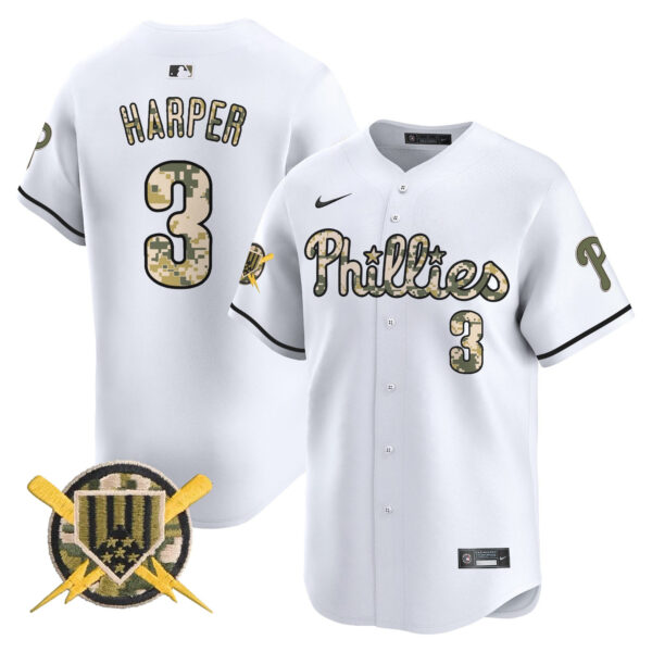 Men's Phillies Armed Forces Day Vapor Premier Limited Jersey - All Stitched - Image 11