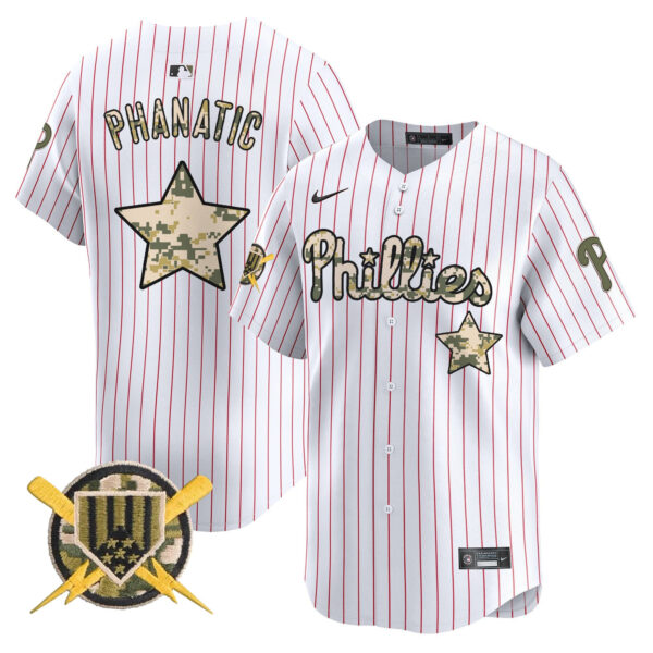 Men's Phillies Armed Forces Day Vapor Premier Limited Jersey - All Stitched - Image 49