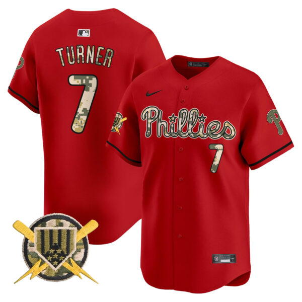 Men's Phillies Armed Forces Day Vapor Premier Limited Jersey - All Stitched - Image 34