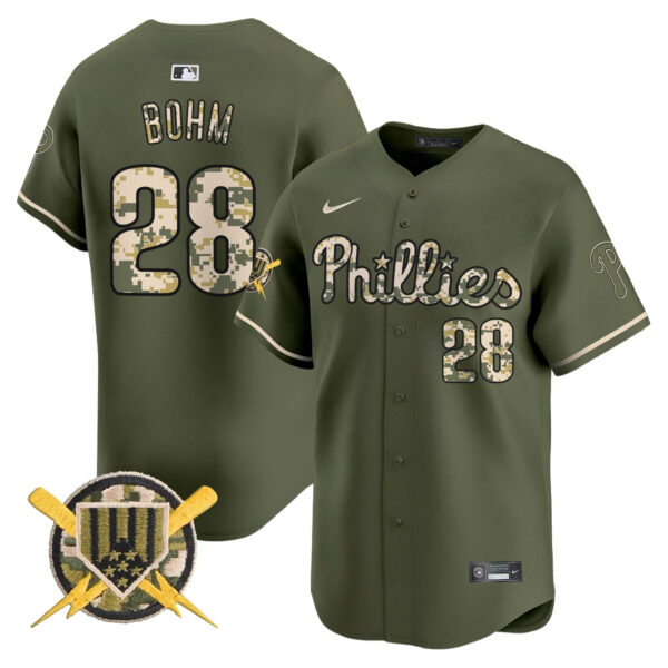 Men's Phillies Armed Forces Day Vapor Premier Limited Jersey - All Stitched - Image 3