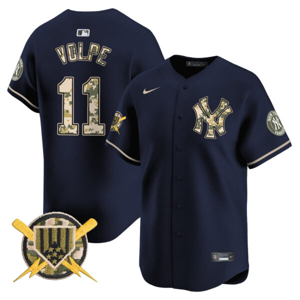 Men's New York Yankees Armed Forces Day Vapor Premier Limited Jersey - All Stitched - Image 26