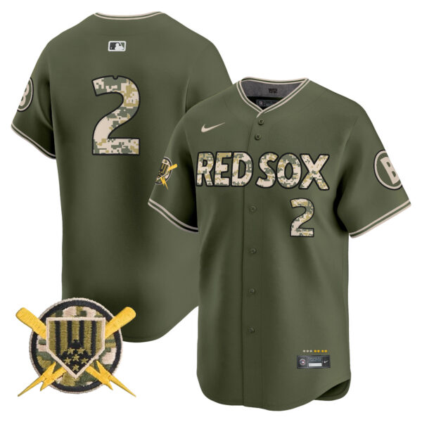 Boston Red Sox Armed Forces Day Vapor Premier Limited Jersey - All Stitched - Image 3