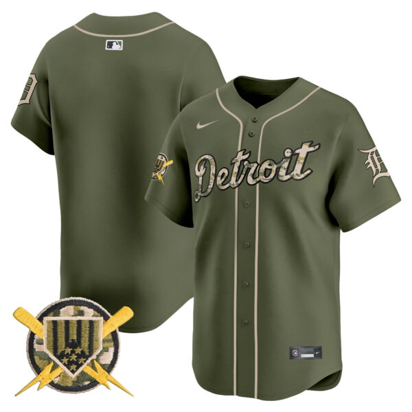 Detroit Tigers Armed Forces Day Vapor Premier Limited Jersey - All Stitched - Image 9