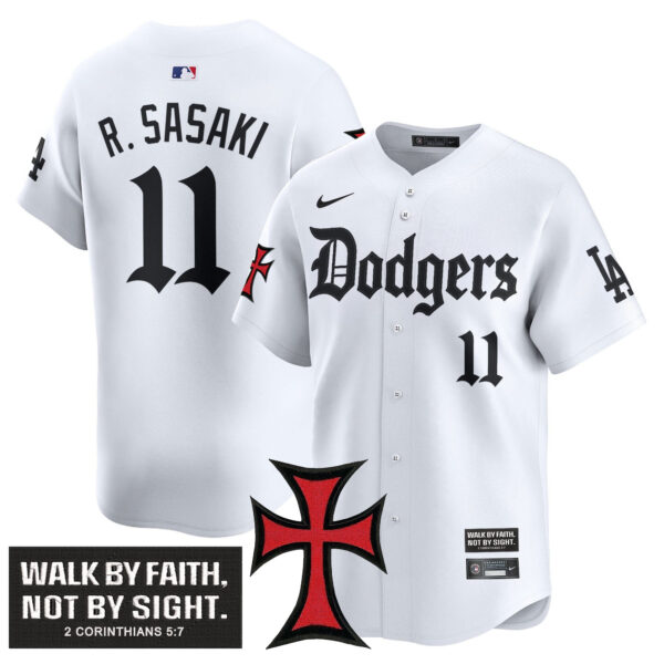 Men's Dodgers 'Faith & Glory Edition' Vapor Premier Limited Jersey - All Stitched - Image 16