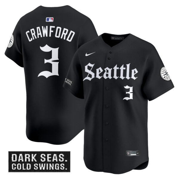 Men's Seattle Mariners 'Deep Sea Gothic Edition' Vapor Premier Limited Jersey - All Stitched - Image 6