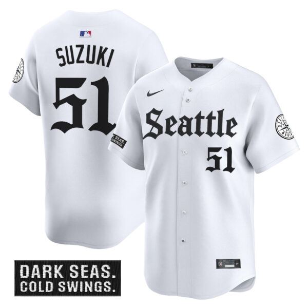 Men's Seattle Mariners 'Deep Sea Gothic Edition' Vapor Premier Limited Jersey - All Stitched - Image 14