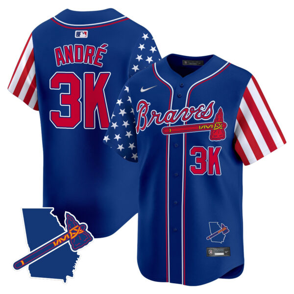 Men's Atlanta Braves 2025 Independence Day Vapor Premier Limited Jersey - All Stitched - Image 26