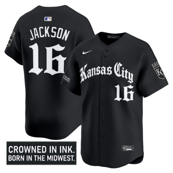 Men's Kansas City Royals 'Gothic Crown Edition' Vapor Premier Limited Jersey - All Stitched - Image 8