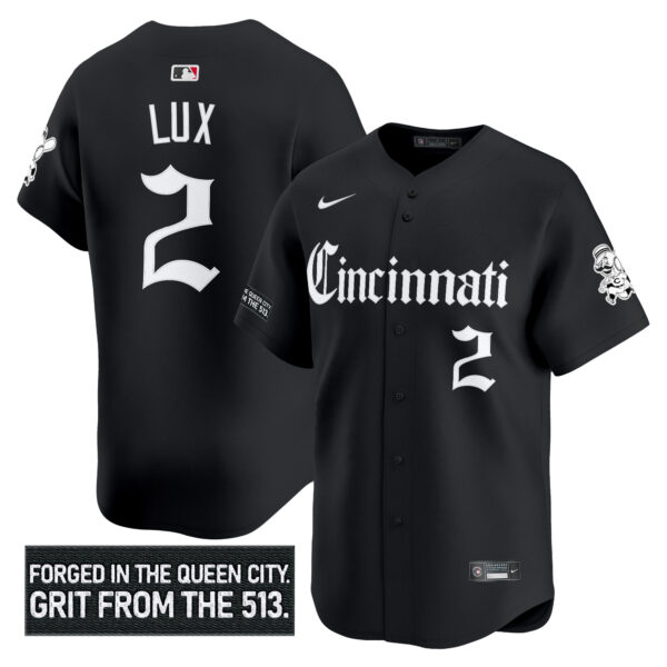 Men's Cincinnati Reds 'Gothic Queen City Edition' Vapor Premier Limited Jersey - All Stitched - Image 5