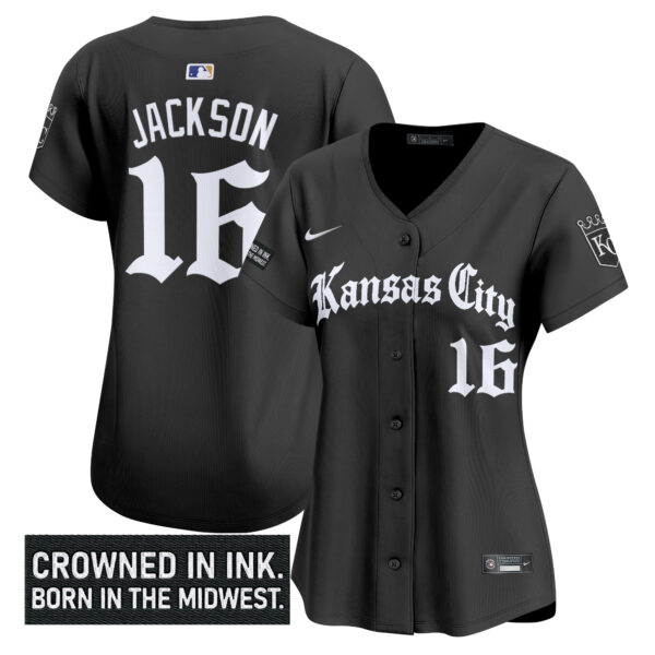 Women's Kansas City Royals 'Gothic Crown Edition' Vapor Premier Limited Jersey - All Stitched - Image 8