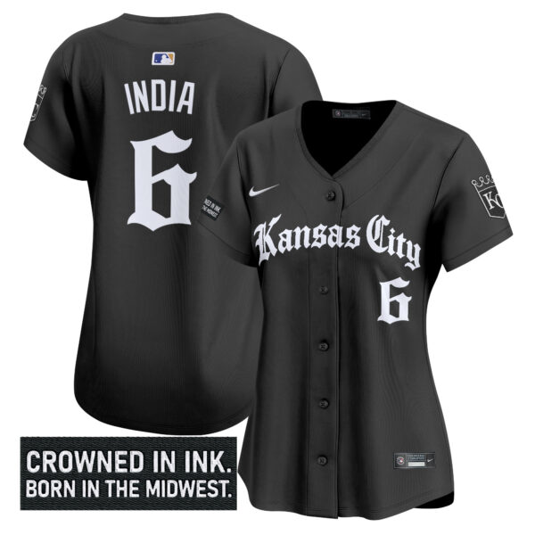 Women's Kansas City Royals 'Gothic Crown Edition' Vapor Premier Limited Jersey - All Stitched - Image 6