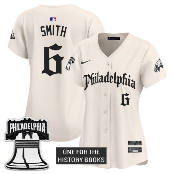 Women's Eagles 'Retro Newspaper Edition' Vapor Baseball Jersey - All Stitched - Image 14