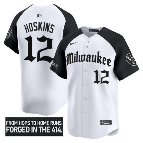 Men's Milwaukee Brewers 'Gothic 414 Shadows Edition' Vapor Premier Limited Jersey - All Stitched - Image 25