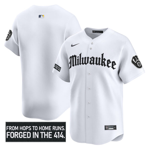 Men's Milwaukee Brewers 'Gothic 414 Shadows Edition' Vapor Premier Limited Jersey - All Stitched - Image 22
