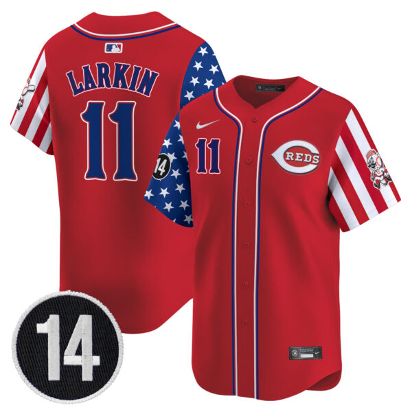 Men's Cincinnati Reds 2025 Independence Day Vapor Premier Limited Jersey - Pete Rose Patch - All Stitched - Image 12