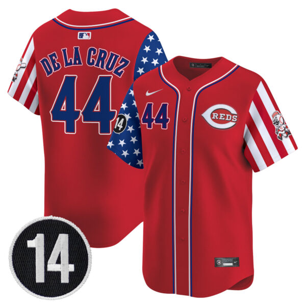 Men's Cincinnati Reds 2025 Independence Day Vapor Premier Limited Jersey - Pete Rose Patch - All Stitched - Image 11
