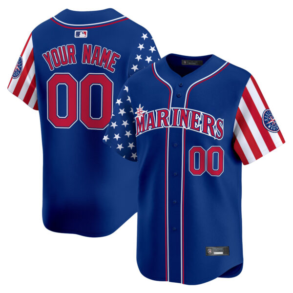 Seattle Mariners 2025 Independence Day Vapor Premier Limited Custom Jersey - All Stitched - Image 3