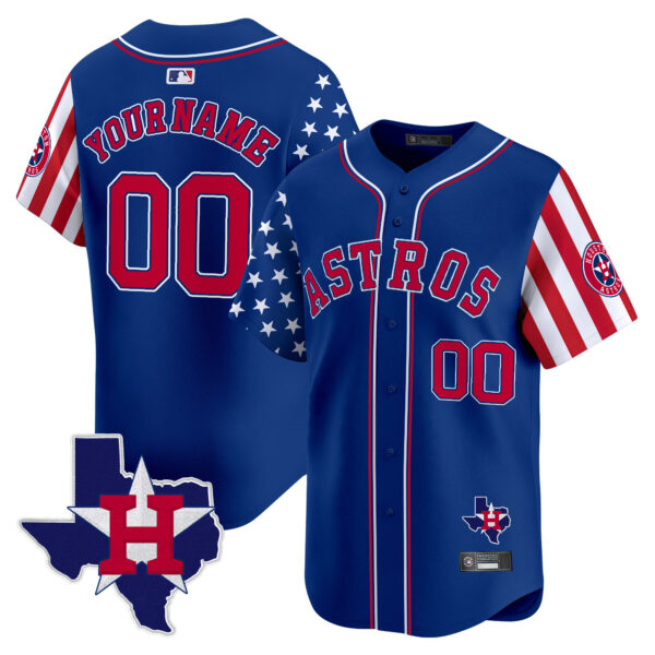 Houston Astros 2025 Independence Day Vapor Premier Limited Custom Jersey - All Stitched - Image 3