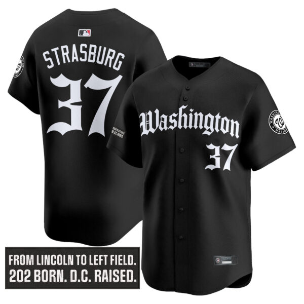 Men's Washington Nationals 'Gothic Capitol Edition' Vapor Premier Limited Jersey - All Stitched - Image 3