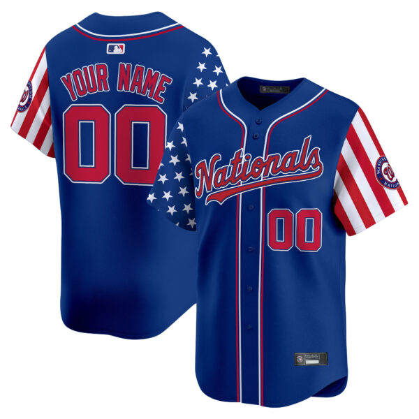 Washington Nationals 2025 Independence Day Vapor Premier Limited Custom Jersey - All Stitched - Image 3