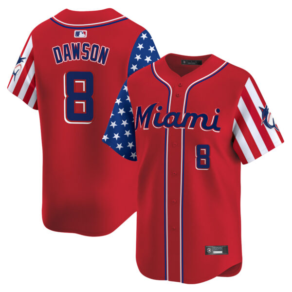 Men's Miami Marlins 2025 Independence Day Vapor Premier Limited Jersey - All Stitched - Image 15